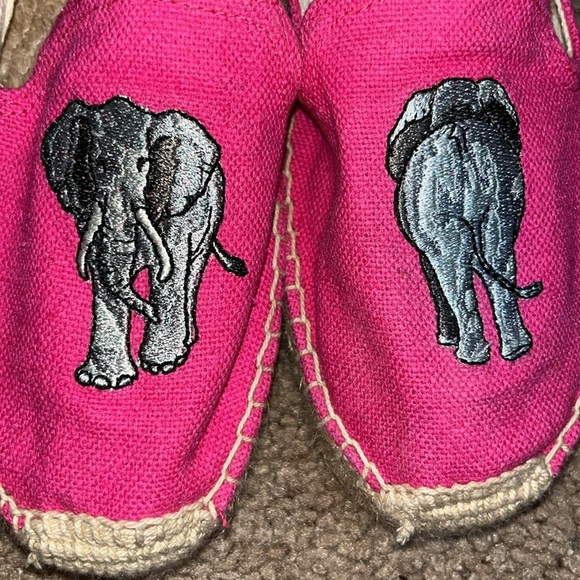 Soludos Elephant Embroidered Platform Espadrilles Pink 7.5 - Picture 4 of 10
